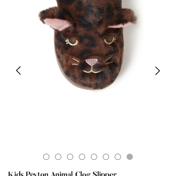 Dearfoam Peyton Leopard Print Fuzzy Clog Slippers Kids Size 9/10 Easy On/Off NWT - Picture 10 of 11